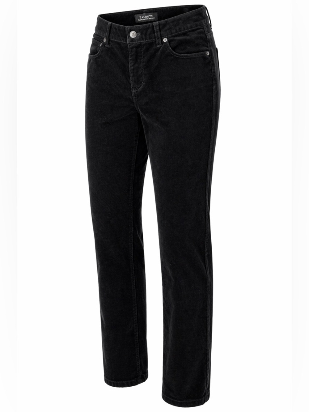 Talbots Black Corduroy Pants Size 2 | High Rise Straight Leg Classic Stretch